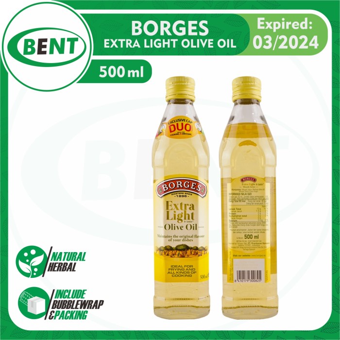 

[BISA COD] Borges Extra Light Olive Oil 500 ml
