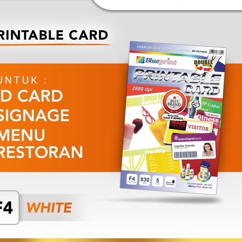 

이 Printable Card White / Cetak ID Card White Blueprint F4 830GSM Promo !