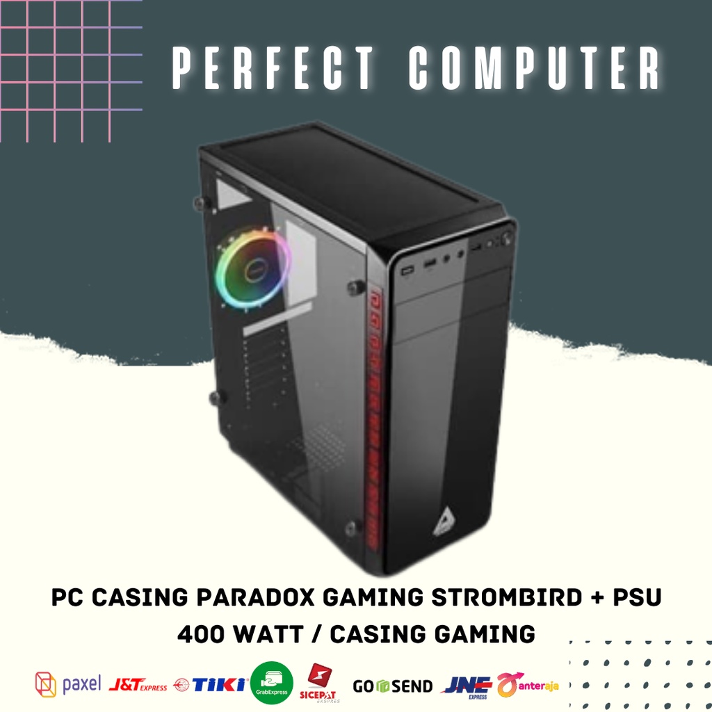PC Casing Paradox Gaming Strombird + PSU 400 WATT / Casing Gaming