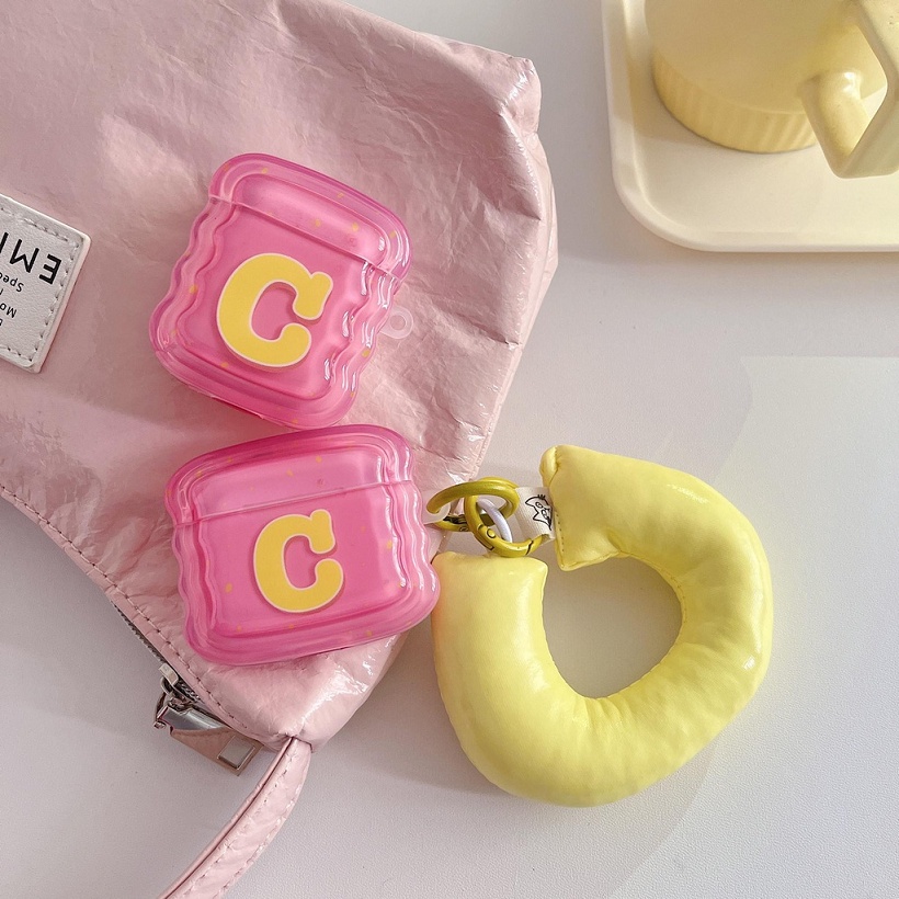 case airpods c pink yellow untuk airpods gen 1/2 airpods pro airpods 3