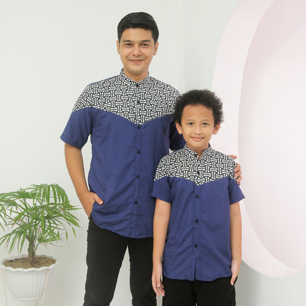 Baju Muslim Koko Dewasa dan Anak Laki Laki Kombinasi Bahan Katun Exlusive