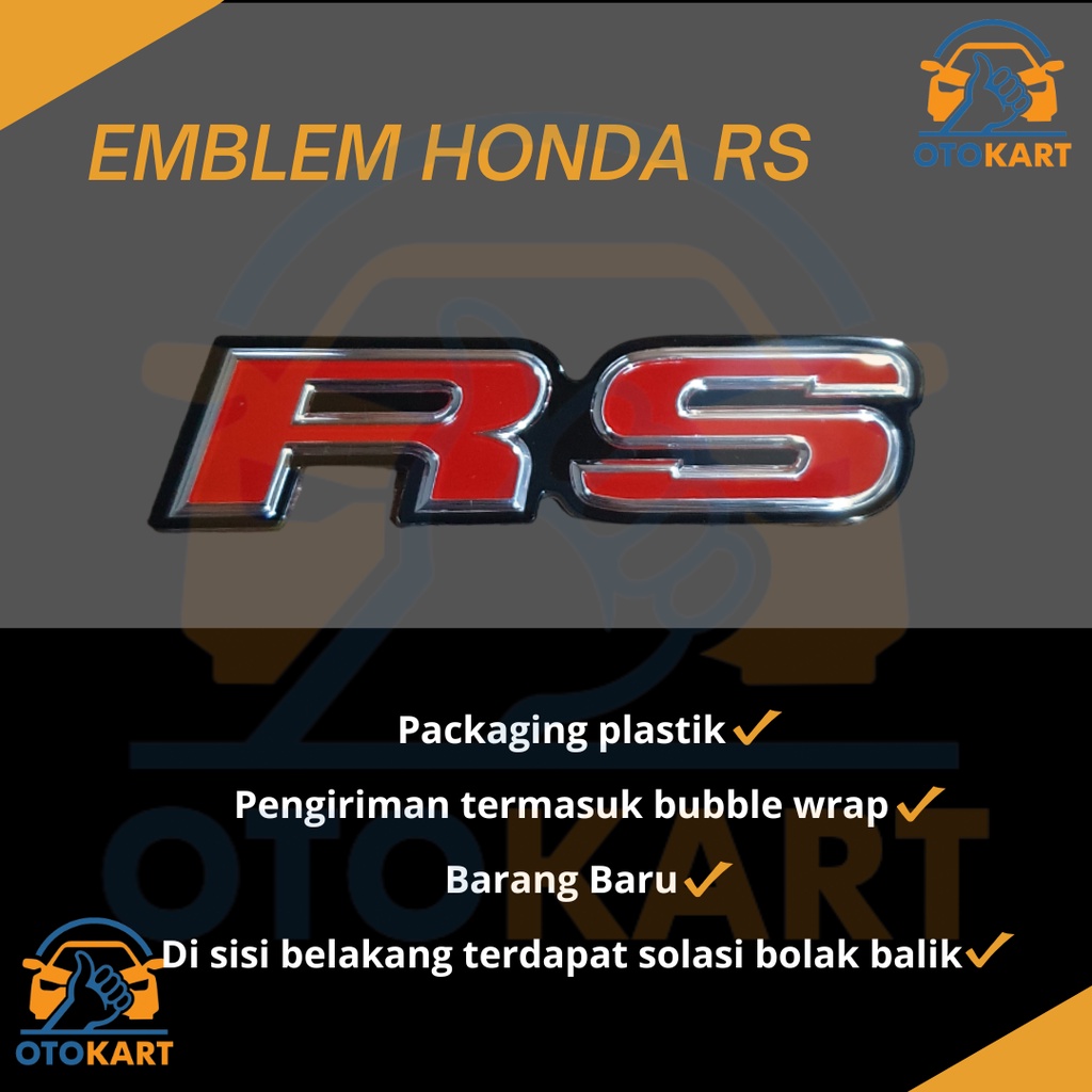 Jual Emblem Mobil Honda Rs Logo Mobil Brio Civic City Jazz Rs Logo