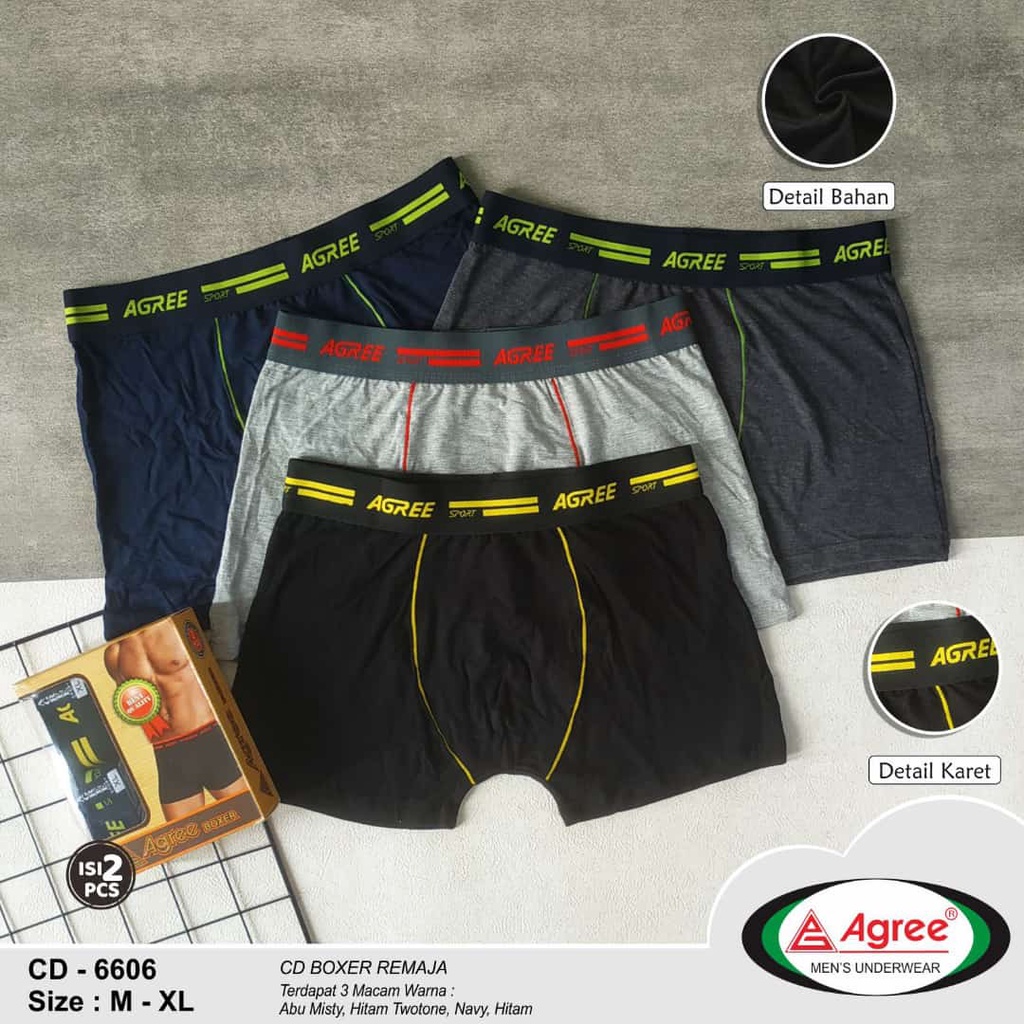 2 PCS CELANA DALAM BOXER PRIA BOXER PRIA AGREE 6606