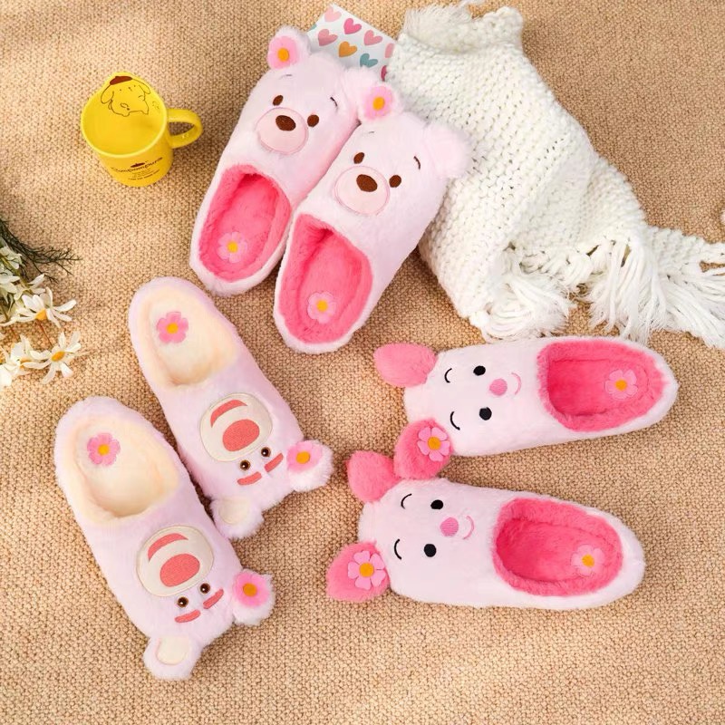 SANDAL RUMAH WINNIE THE POOH PIGLET LOTSO PINK SEPATU KAMAR LUCU