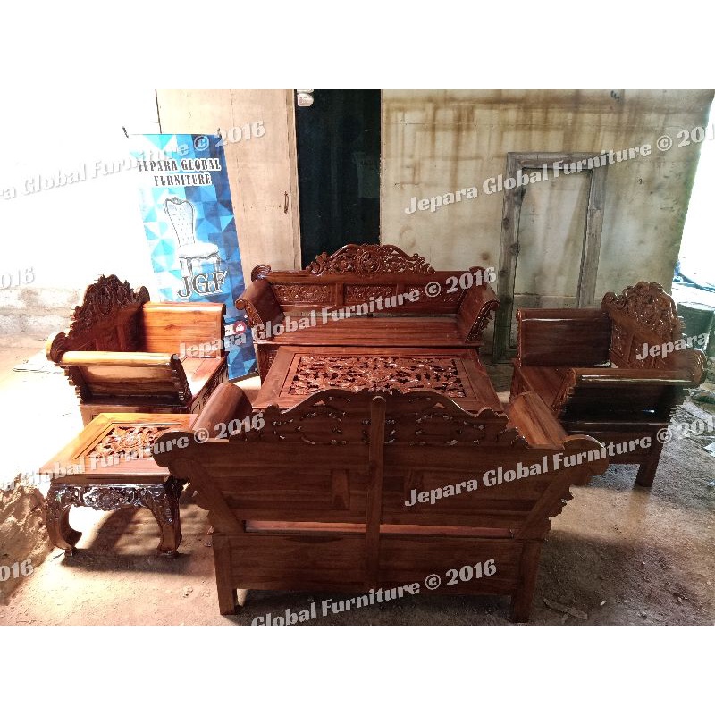 Kursi Tamu madura ukir jati + meja pojok ( meja tamu ukir, kursi tamu ukir,kursi tamu jati,sofa jati