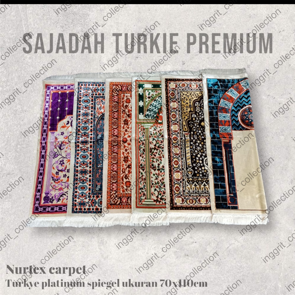 Sajadah Turki Premium Bludru Tebal Motif Yakar Karpet Multicollor Uk 70 x 110