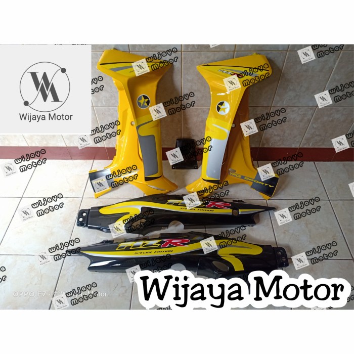coverbody bodi belakang plus sayap luar dalam f1zr caltex hitam kuning wijaya motor