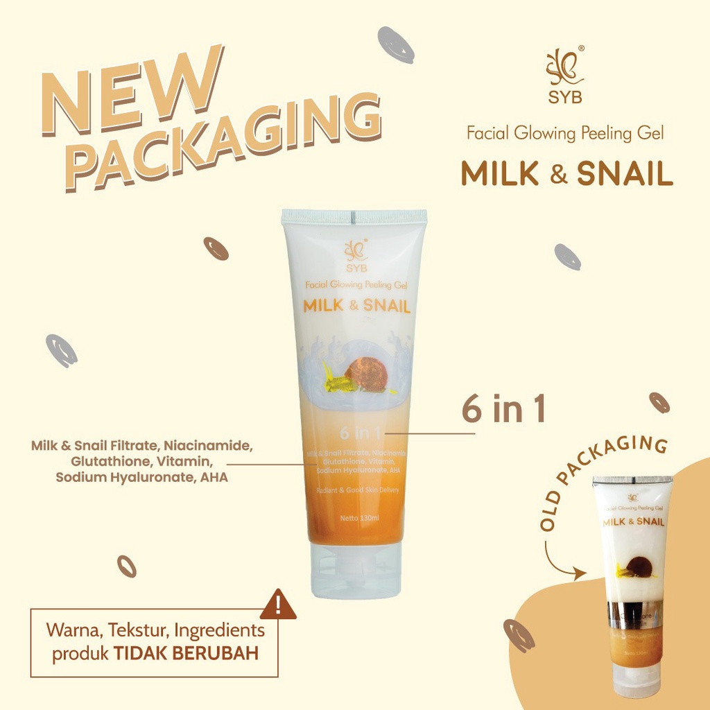 ( READY STOK ) SYB Facial Glowing Peeling Gel  MILK &amp; SNAIL, CHARCOAL ALOEVERA  &amp; SYB Miss Moter hand wax &amp; face wax