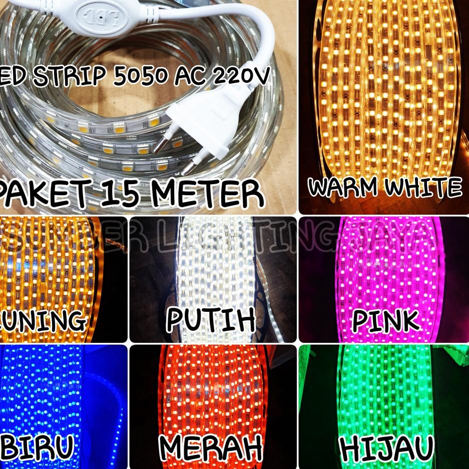Terlaris PAKET 15M LAMPU LED STRIP 5050 SMD / LED STRIP 5050 SMD KHUSUS PER 15M