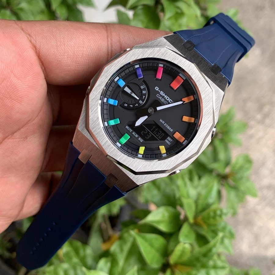 Casio G-Shock GA-2100 Original SKE Rainbow Silver Rubber Navy Gen5