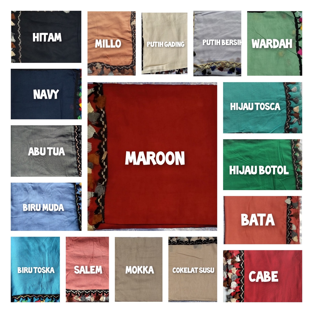 SEGIEMPAT SAUDIA ALEXANDRA BARCELONA SEGI EMPAT SEMI KATUN TEPI RAWIS DENGAN KOMBINASI TASSEL HARGA GROSIR