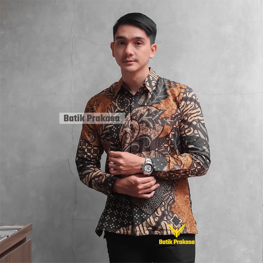 Kemeja Batik Prakasa Motif Wikan Bakuh Slimfit Lengan Panjang Batik Solo