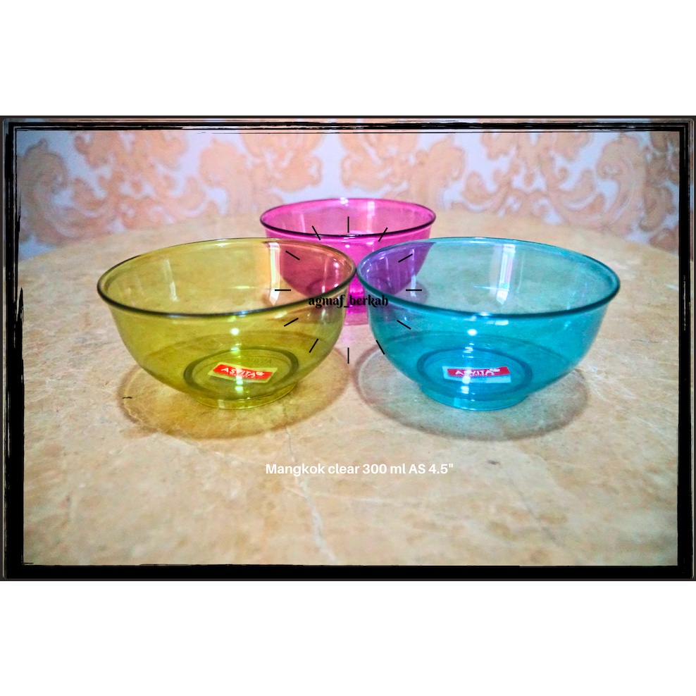 Mangkok plastik bening/mangkok plastik kecil As 4.5" 300ml Asvita/mangkok clear Asvita