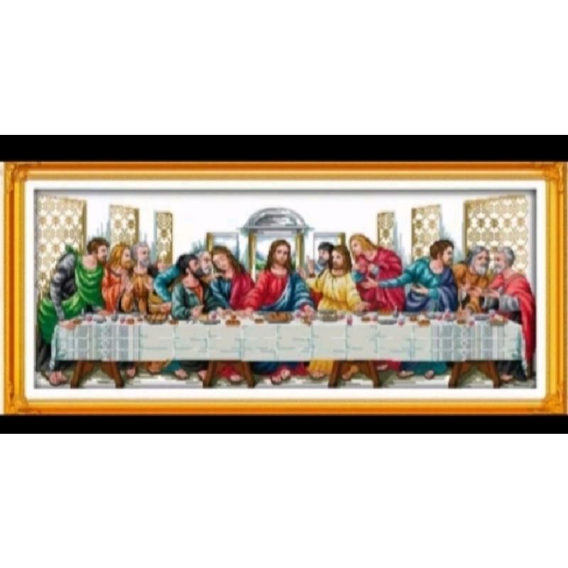 DIY Paket kristik last supper perjamuan kudus Yesus cross stitch kit 14CT 11CT sulam silang pola kai