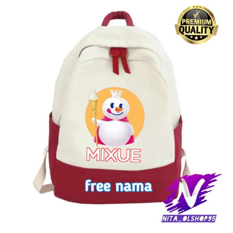 tas sekolah anak SD TK karakter eskrim mixue