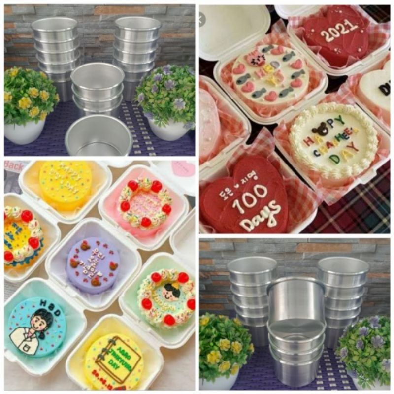 Loyang Bulat Press Tanpa Sambungan/Korean Mini Cake/Lunch Box Cake Bento Ukuran 8,9,10 cm