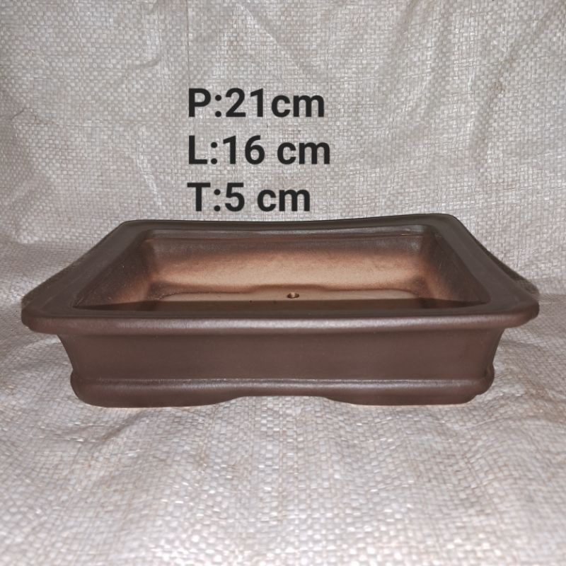 pot bonsai mame/small keramik persegi panjang