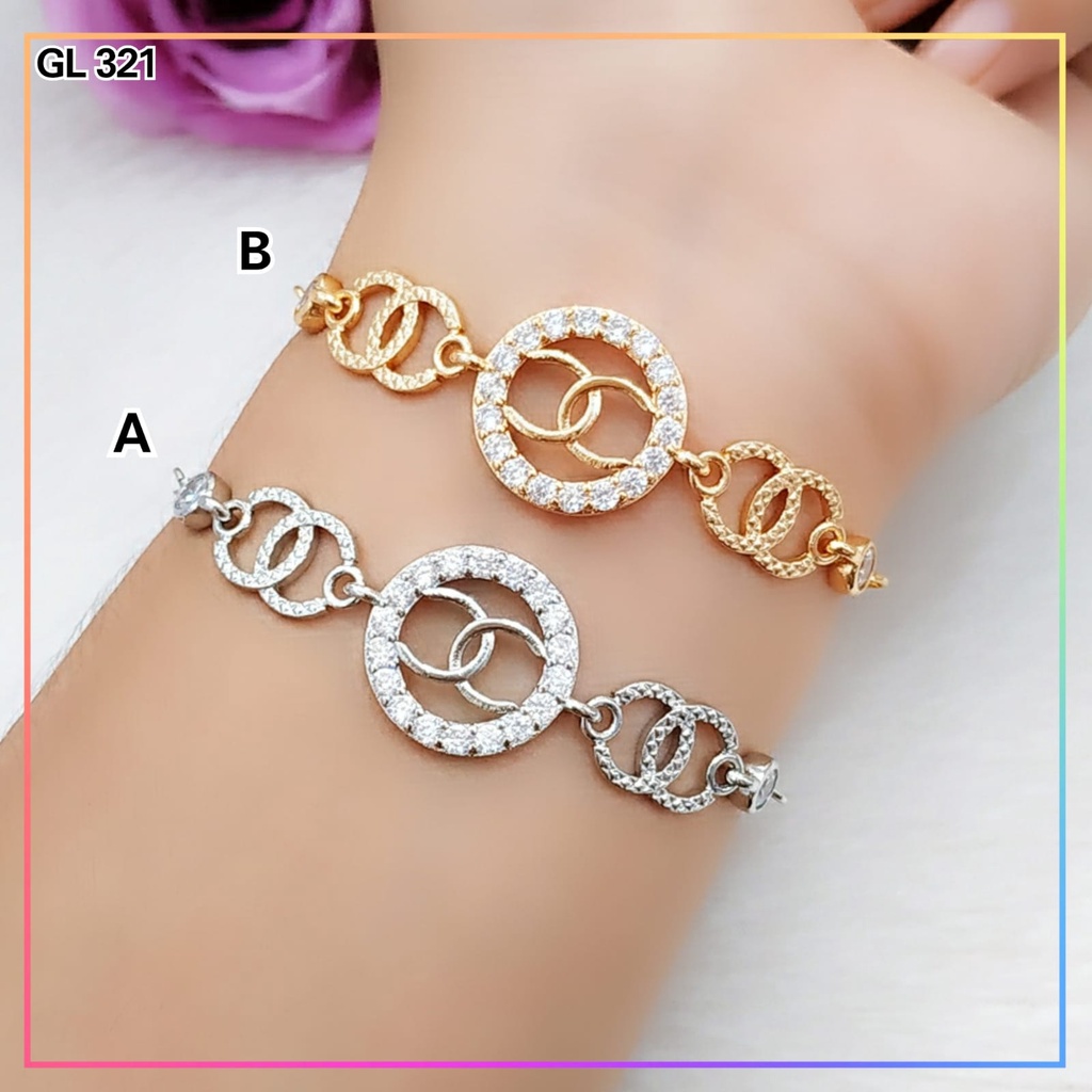 Gelang xuping gelang dewasa rantai permata silver/gold perhiasan wanita GL 321