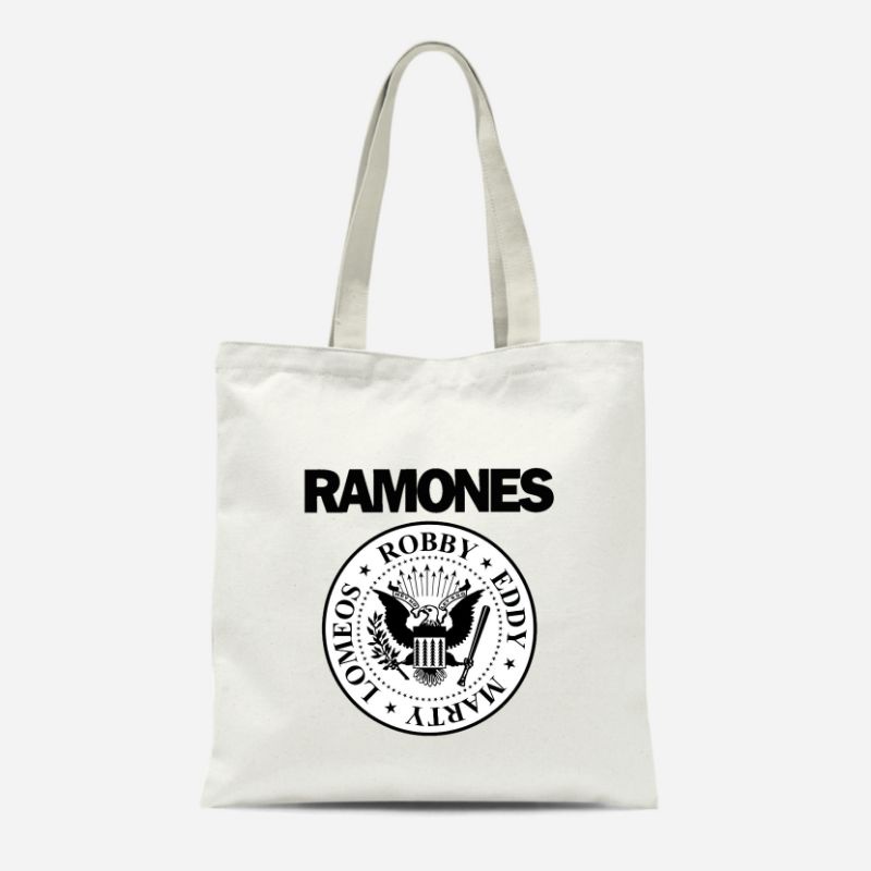 Tote Bag Tas Kanvas Distro Ramones Pria Wanita Termurah