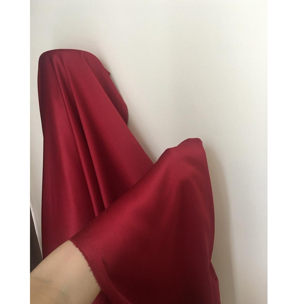 T79 Kain Satin Velvet Premium Warna Merah Maroon Bahan Seragaman bahan Furing Bisa untuk Background 
