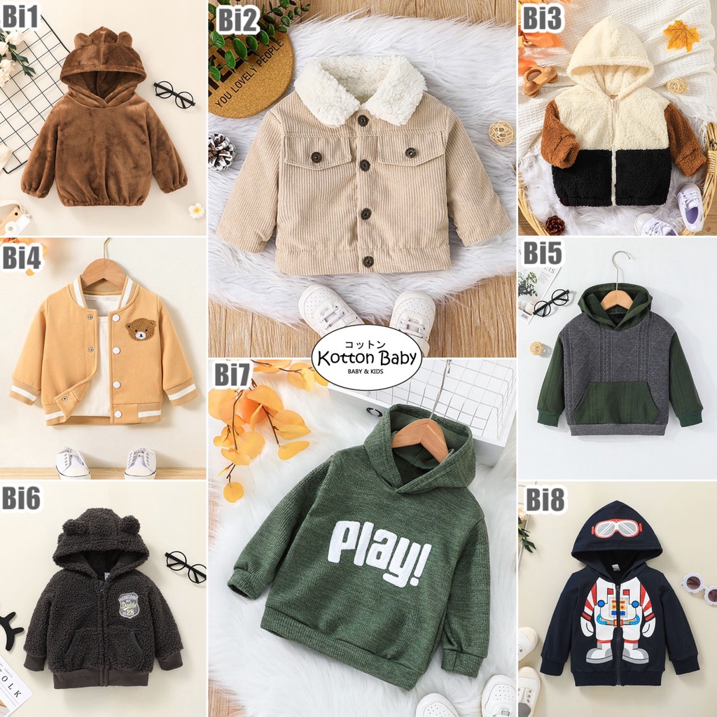 9-24 bln | Jaket Sweater Anak Hoodie Coat Jacket Anak Karakter Laki-laki Pakaian Catalog XMY Bi