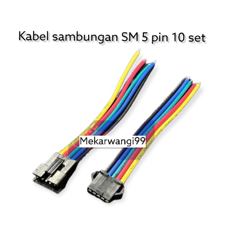 connektor sambungan kabel SM 5 pin 10set  / kabel socket DC connektor SM 5 pin