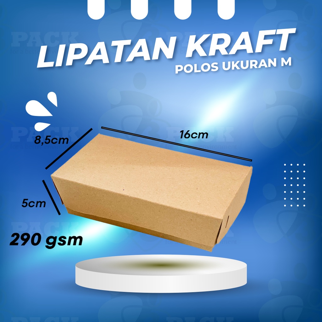 Brown Paper Craft Lunch Box Size M dan L Lembaran / Lipatan - Lunch Box Coklat Craft Ukuran Mediuam dan Large Lembaran