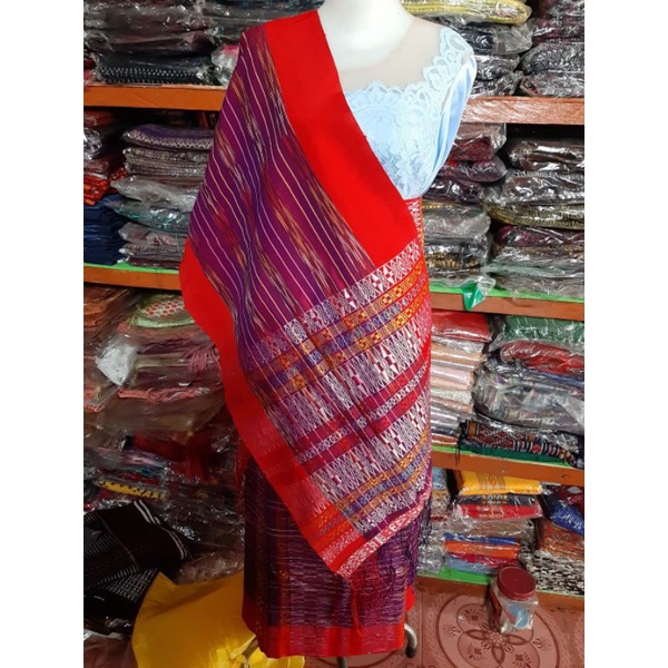 SONGKET TUMTUMAN UNIK HAIT RAGIHIDUP UNGU MERAH TENUN TANGAN TARUTUNG MANDAR PENGANTIN TUMTUMAN PINK