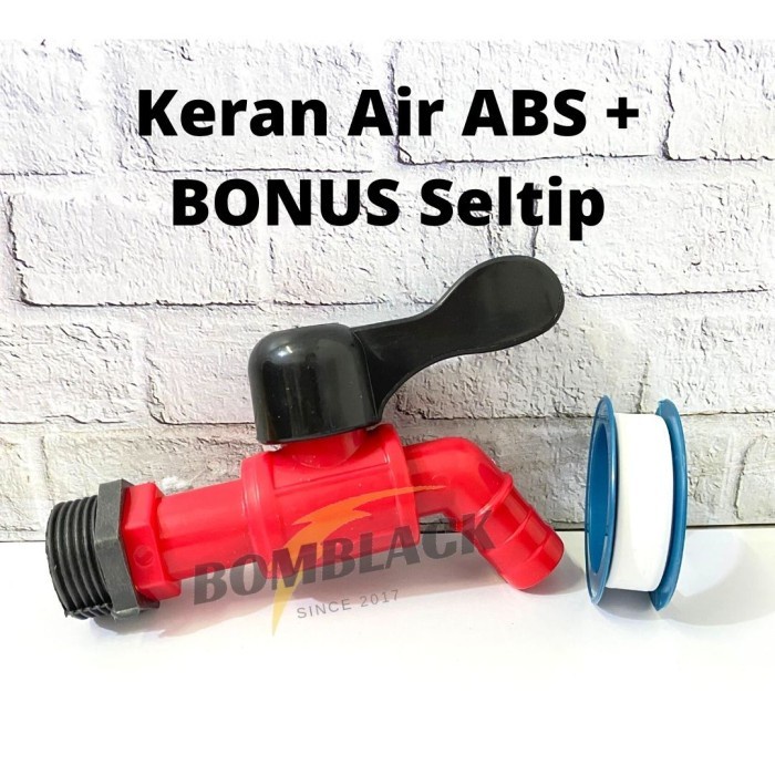 Kran Air ABS Keran WC Kamar Mandi Taman Plastik Tembok PVC + Sealtape