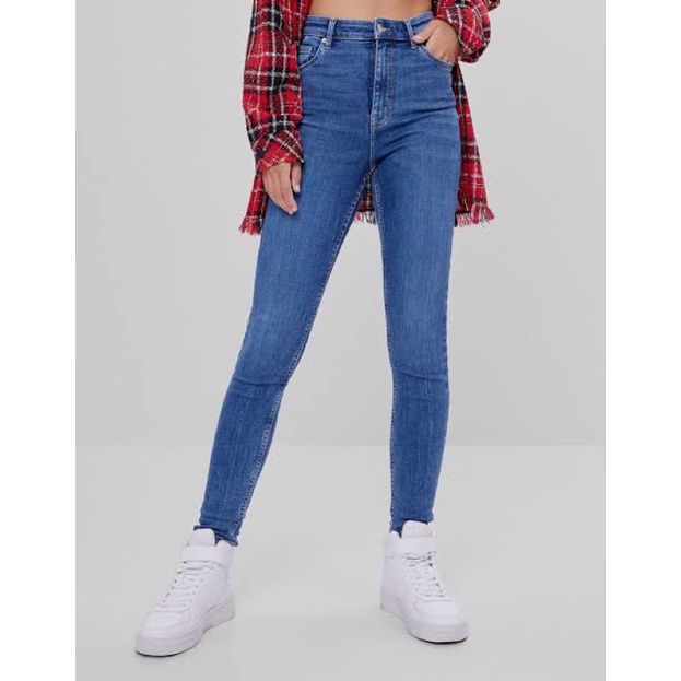 Bershak* high waist super skinny denim jeans