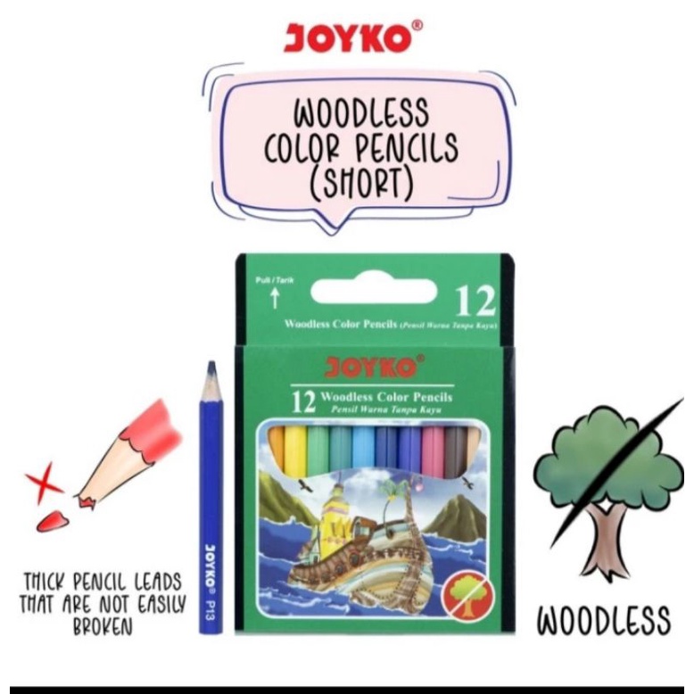 

pensil warna joyko pendek 12 warna