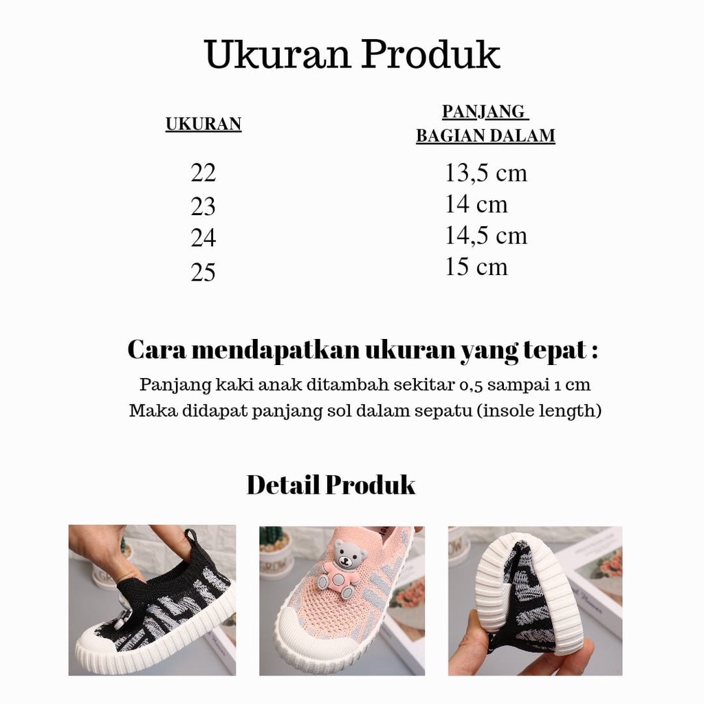 Flowid20 - sepatu anak import premium anti slip rajut slip on anak 117