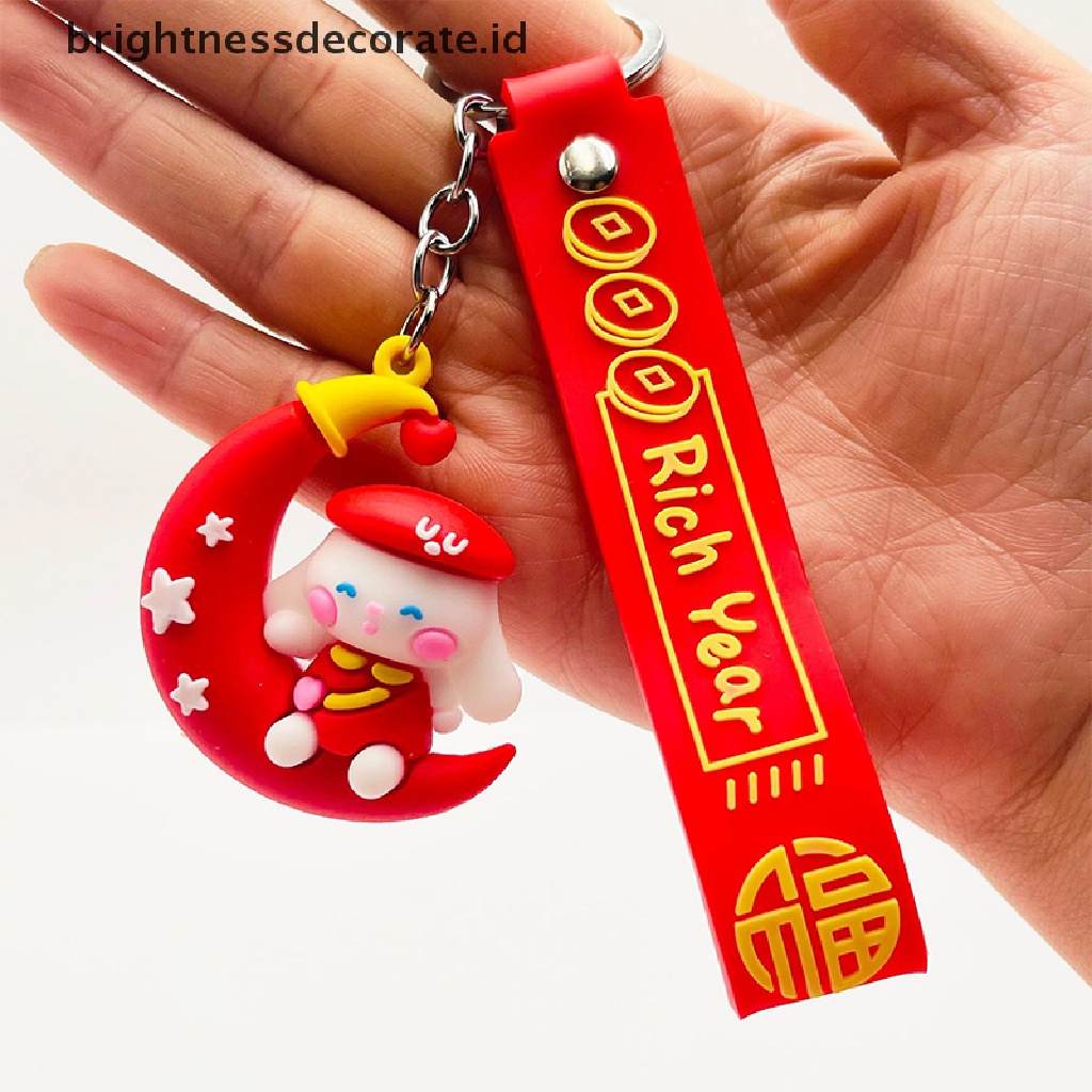 [Birth] Gantungan Kunci Merah New Year Keychain2023Gantungan Kunci Kelinci Lucu Bunny Aksesorisgantung Dekorasi Zodiak Cina Hewan Key Chain [ID]