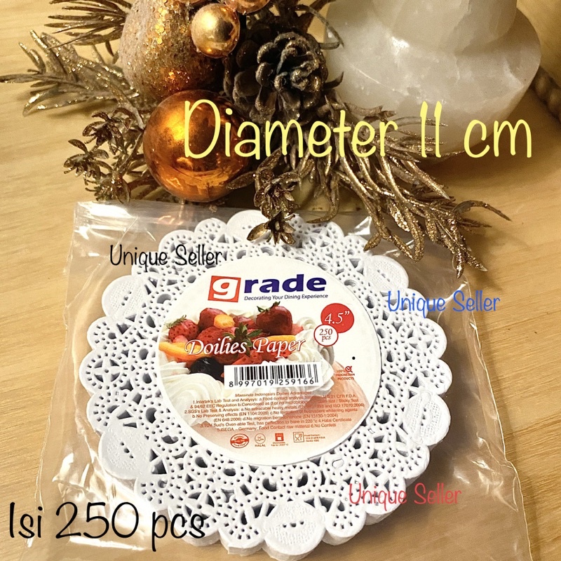 [250 pcs] Doilies Paper Bulat Putih 4,5 4.5 Diameter 11 cm / Alas Kertas Toples 250 Gram / Paper Doilies Round Grade Putih 4.5 / Kertas Alas Renda 4.5” / Alas Renda 4,5 / Alas Toples 250gram 250gr / Doily Doyly Paper 4.5 4,5