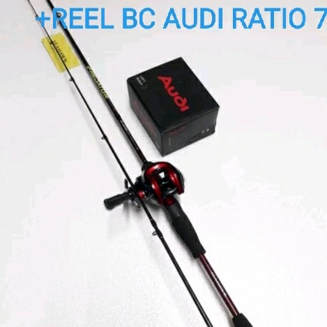 Pancing Paket Set Baitcasting Rel Bc Audi +Joran Bc Centro Blanka 180 Cm