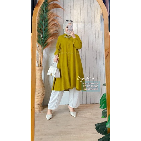 ss syakira Tunik premium quality busui mewah elegant muslimah outfit ootd kekinian kerja dinas kulia