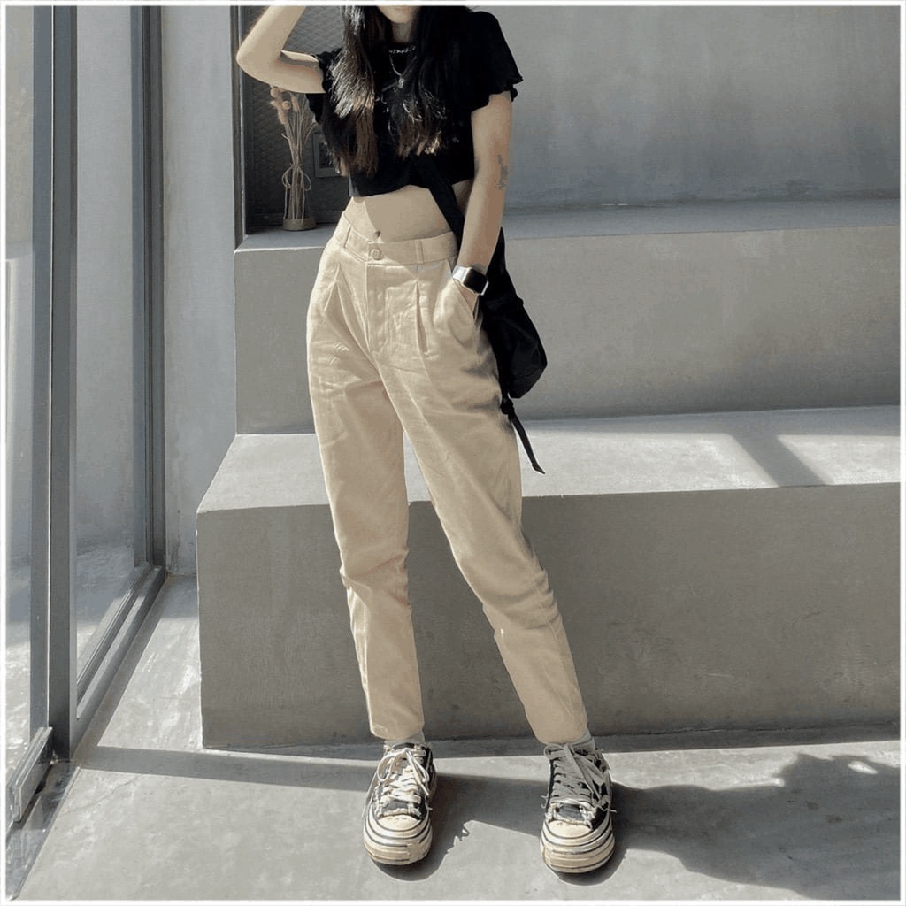 Celana Chino Wanita - Bahan Katun Twill Stretch - Chino Pants Wanita Chinos