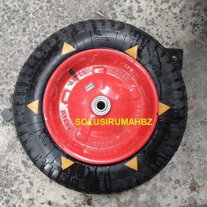 BAN GEROBAK HIDUP ARTCO ASLI HITAM COMPLETE SET RODA KARET KOMPLIT