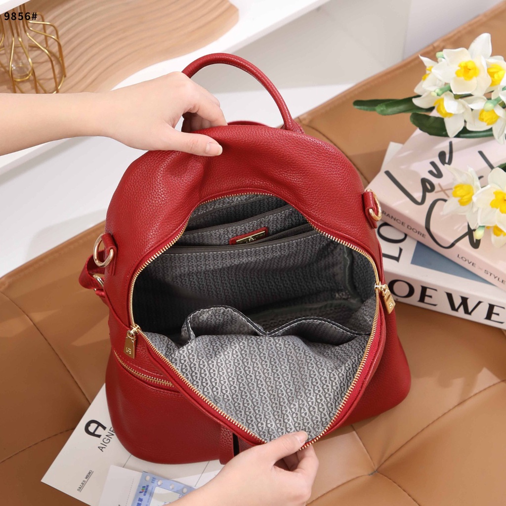 AG Leather Backpack Shoulder Bag 9856