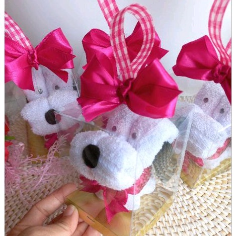 Souvenir handuk Dog/hampers/souvenir pernikahan/souvenir ultah