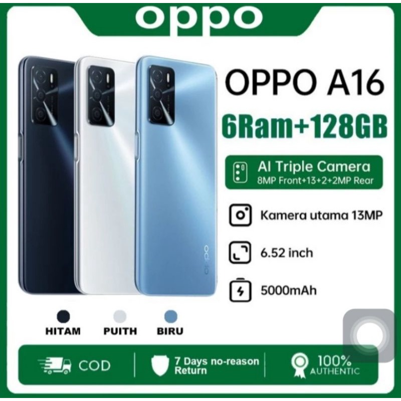 Promo HP Oppo a16 ram 6/128gb all triple camera