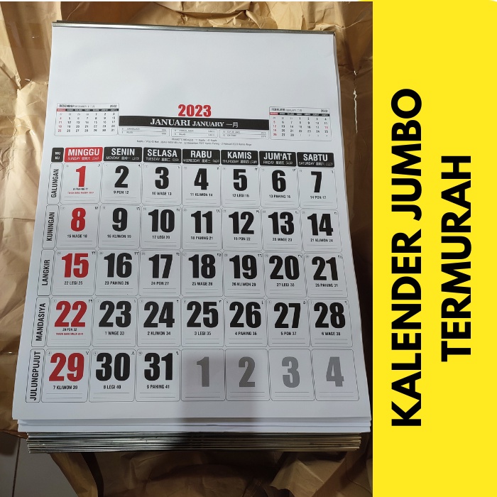 Promo Kalender Dinding Besar 2024 Ukuran 46 x 64 cm