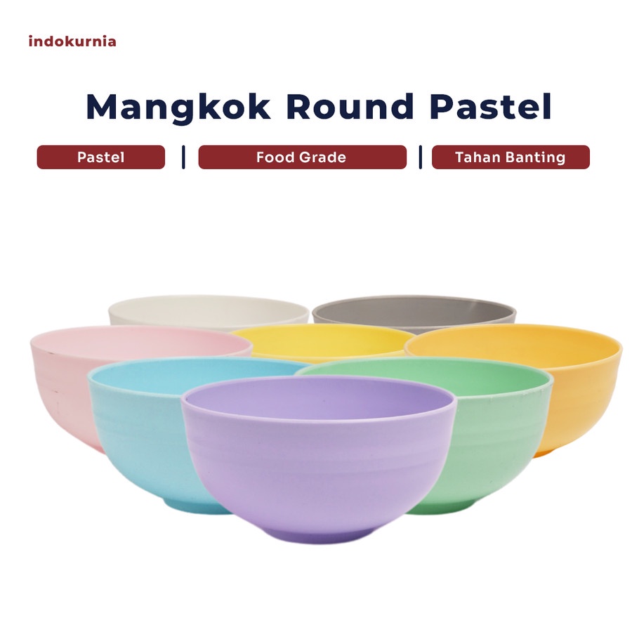 IK - Mangkok Round PARTY BOWL SOUVENIR MACARON PASTEL COLORFUL MURAH