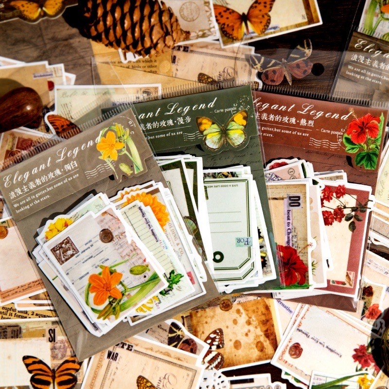 

30 Pcs Sticker / Pack Aesthetic Scrapbook Deco Sticker 076 Vintage