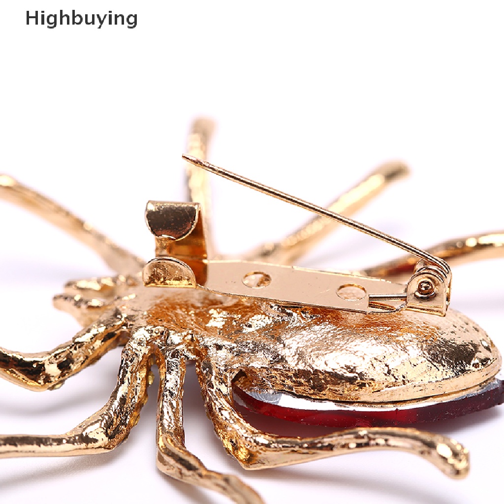 Hbid Fashion Lady Kristal Spider Pin Bros Dekorasi Korsase Lencana Perhiasan Hadiah Glory