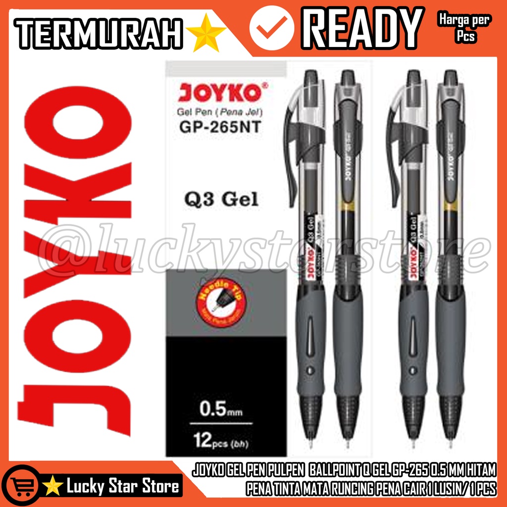 

PULPEN GEL JOYKO Q Gel GP-265 /PULPEN JOYKO GEL PEN PULPEN PENA BALLPOINT Q GEL GP-265 0.5 MM HITAM ITEM ITAM PENA TINTA MATA RANCING RUNCING PENA CAIR HARGA 1 KOTAK SELUSIN LUSIN 1 LUSIN/ HARGA ECERAN SATUAN