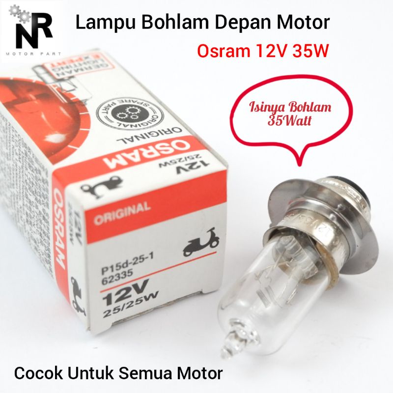 Bohlam Depan Osram Bohlam Halogen Osram 25watt Bohlam Lampu Depan 12V Lampu Depan Motor Osram