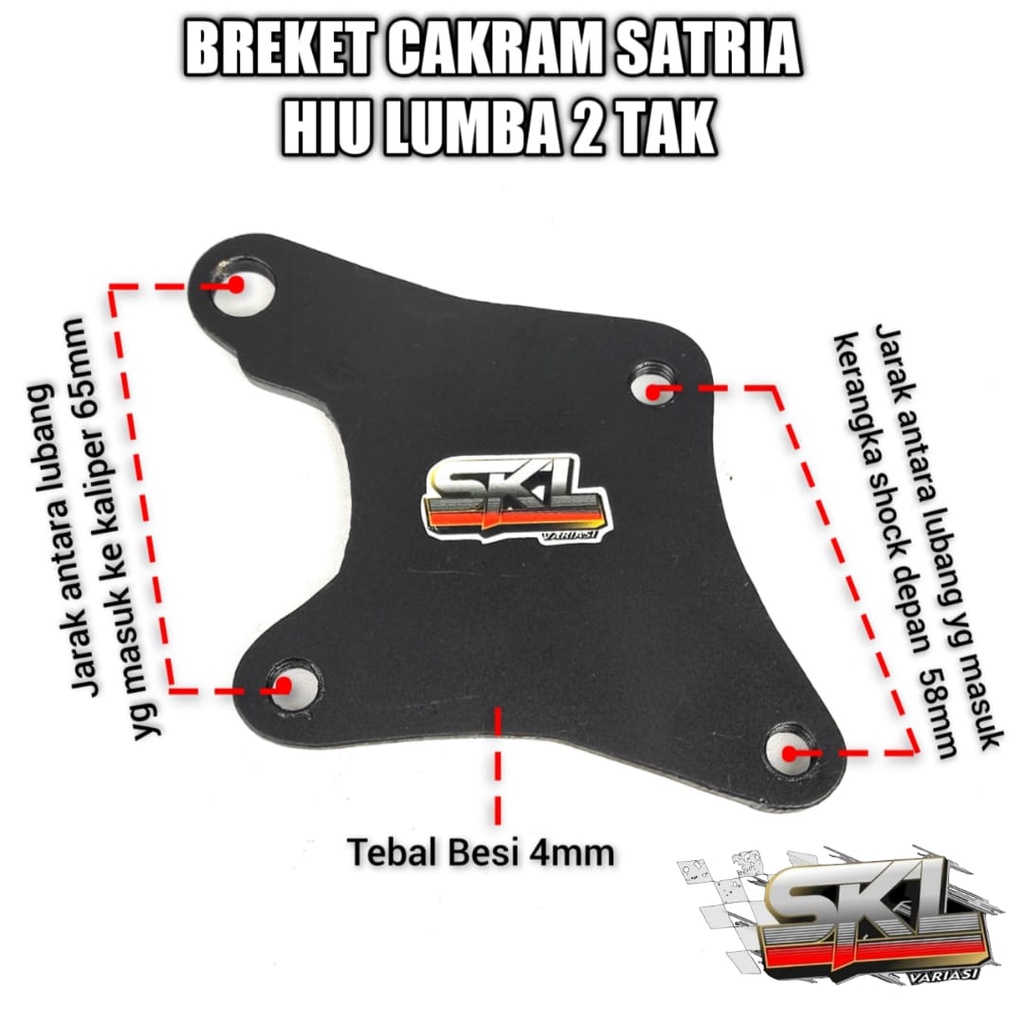 Breket Cakram Disc Kaliper Cakram Depan Satria 2 tak Hiu Lumba Piringan Besar 300mm