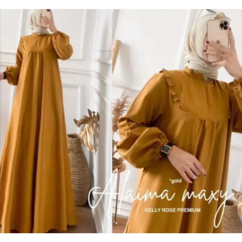 Gamis crinkle premium polos