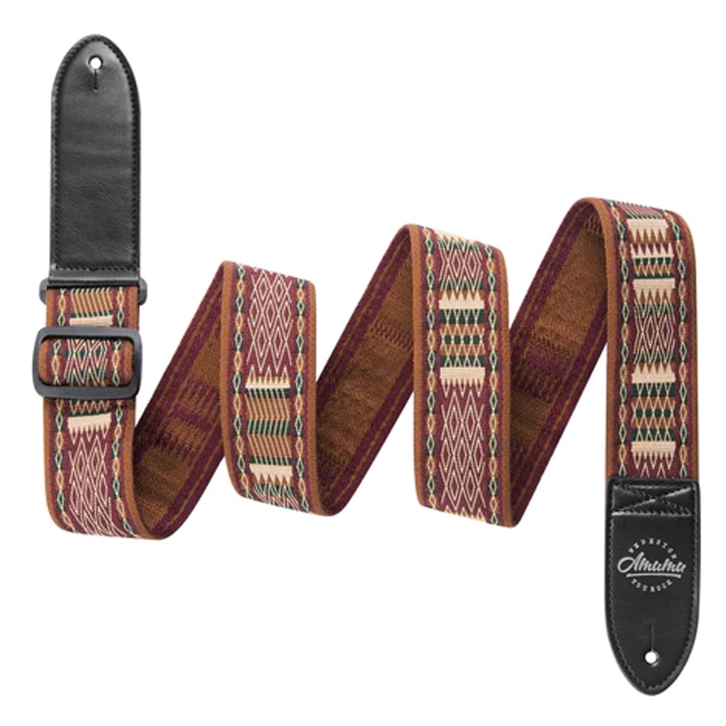 Amumu CO32J Strap Gitar motif Brown Diamond Grill Retro Chevron Woven